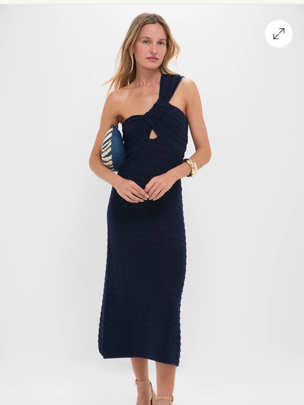 NWT Tuckernuck HYACINTH HOUSE
Navy Knit One Shoulder Nicole Midi Dress Sz Small - Picture 2 of 13